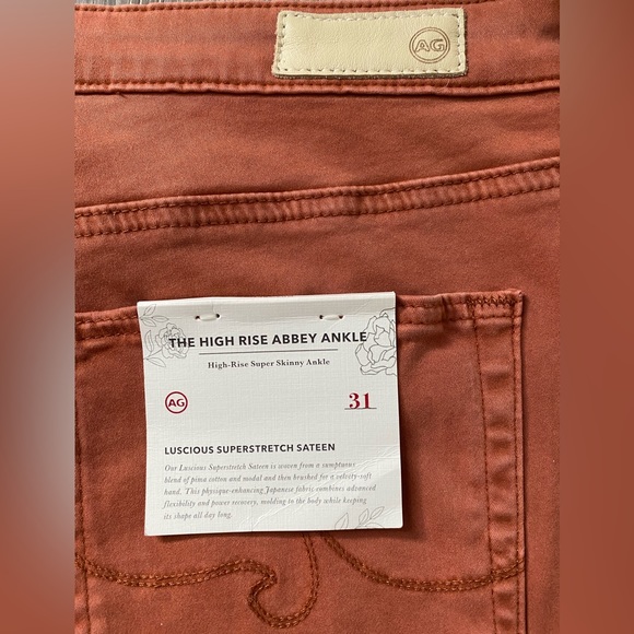 NWT Anthropologie AG Abbey Sateen high-rise skinny ankle jeans. Size 31 - Picture 3 of 9
